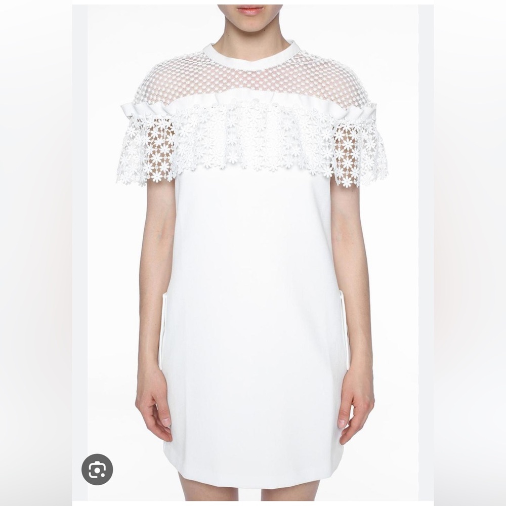 Self Portrait White Mini Dress Size 4
